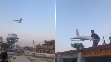 Viral Video: आकाशातून कोसळणारे विमान मुलाने गच्चीवर पकडले; व्हिडिओ पाहून तुम्हालाही बसेल आश्चर्याचा धक्का, Watch